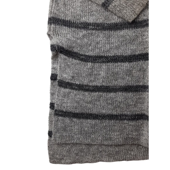 Free People Womens Gray Stripe Oversized Tunic Sweater Slit Boho Casual XS - Picture 3 of 13